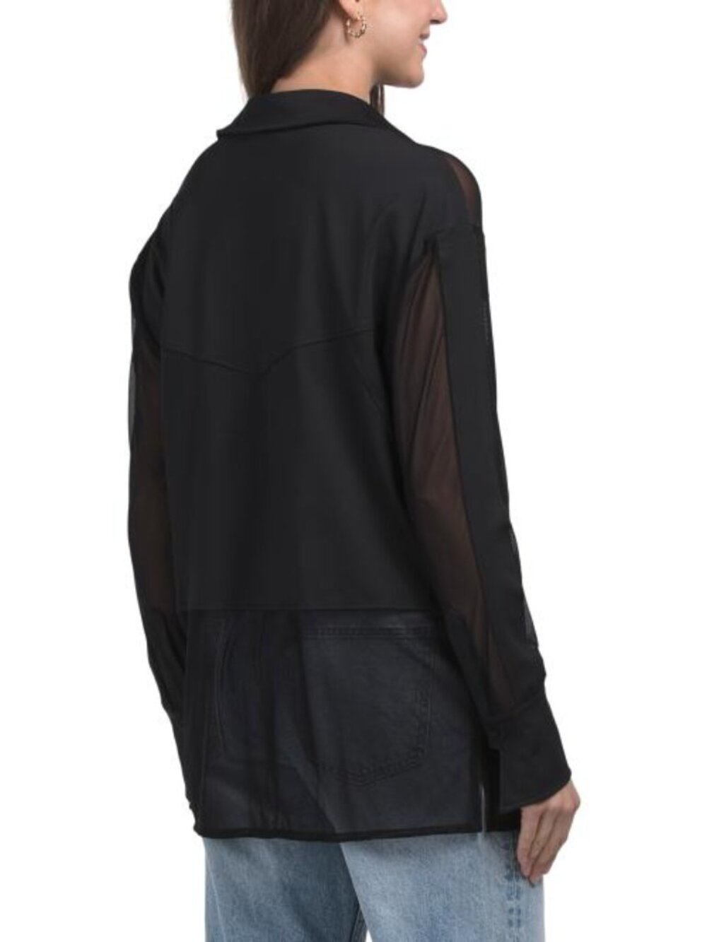 ANATOMIE Abriana Mesh And Jersey Paneled Top - Picture 2 of 3